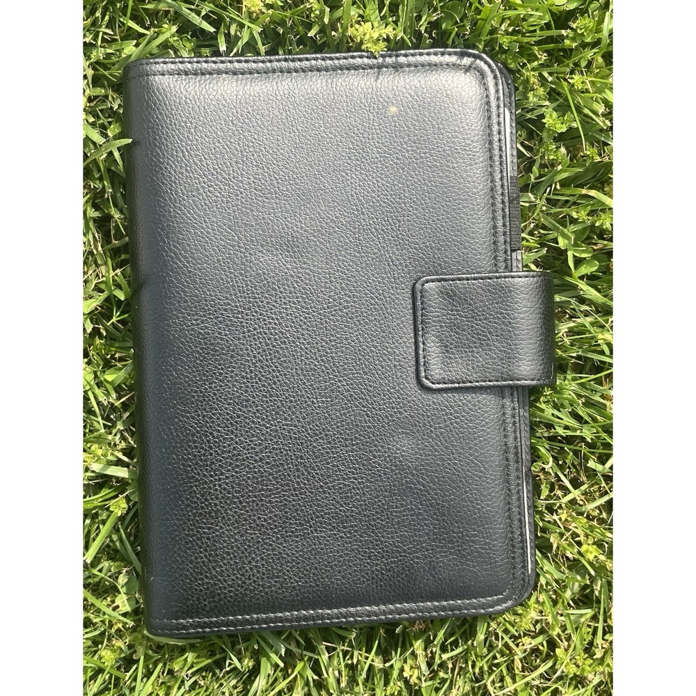 Vintage Franklin Covey‎ Black Compact 365 Planner Organizer 7 Ring Classic